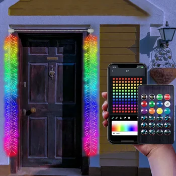 1.65M RGBIC Умная петарда Сказочные огни Dreamcolor App Управляемый рождественский кластер String Light для декора дверного окна