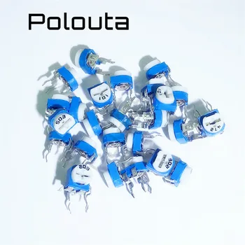 10 шт. Резистор Polouta синий и белый регулируемое сопротивление горизонтальное WH06-2A 200R 2K 200K 200K 500R 5K 50K 500K 500K Комплект резисторов