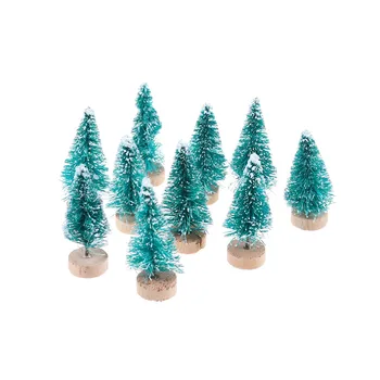 10Pcs DIY Маленькая сосна Мини-деревья, размещенные на рабочем столе для кукольных аксессуаров, игрушек, детской рождественской елки, рождественского подарка