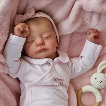 18inch Reborn Baby Doll Kai Новорожденный спящий ребенок Реалистичный 3D-окрашенный кожу ручной работы с видимыми венами Muñeca Bebe Reborn Dolls