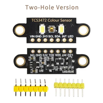1X TCS34725 Датчик цвета Маломощный RGB-свет Плата для разработки цветового датчика Flora Версия с двумя отверстиями Модуль распознавания цвета