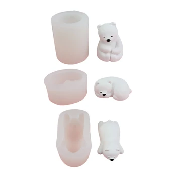 2024 Новая силиконовая форма 3D Animal Bear для изготовления свечей DIY Конфеты Помадка Мыло Шоколад