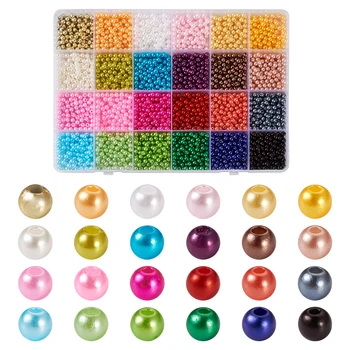 24 цвета 4 мм круглые пластиковые бусины для семян свободные распорные бусины для изготовления ювелирных изделий DIY браслет ожерелье поиск расходных материалов