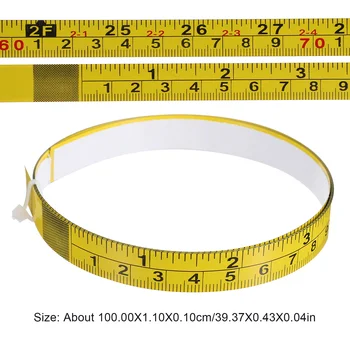 3 шт. Самоклеящиеся измерительные ленты Британские и метрические шкалы Линейки верстака Липкие измерительные ленты с клейкой подложкой