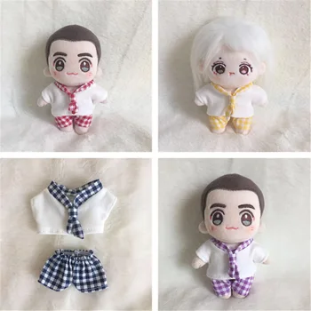 4 цвета 10 см звезда мультяшная кукла одежда плед галстук-бабочка набор 10 см хлопковые мягкие куклы аксессуары