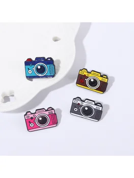 4 штуки женских креативных и персонализированных винтажных брошей с дизайном камеры для повседневной носки, одежды, сумок, аксессуаров, значков