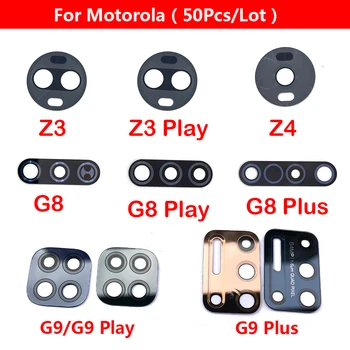 50 шт., Стекло камеры для Motorola Moto Z4 Z3 E6 E7 G8 G9 Plus Play Стеклянный объектив задней камеры с клеем