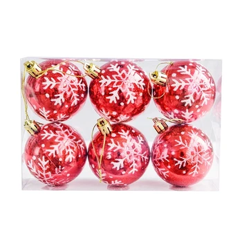 594C 6 шт. 6 см рождественские шары подвески для рождественских елочных украшений висячие безделушки
