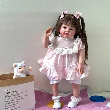 60CM Уже готовая нарисованная кукла ручной работы Reborn Кукла для девочек для малышей Betty Очень детализированная 3D-кожа Reborn Toys