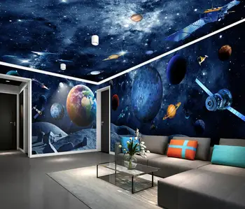 beibehang Пользовательская вселенная галактика земля космос весь дом papel de parede 3d фрески обои ТВ фон обои домашний декор