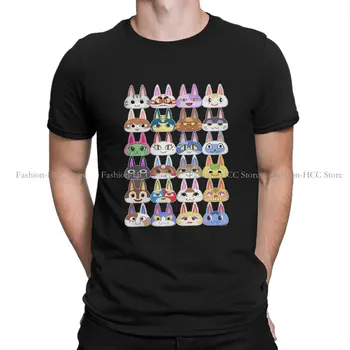 Cat Villager Heads Essential Casual Polyester TShirt Animal Crossing:Pocket Camp Style Tops Leisure Футболка Мужчины