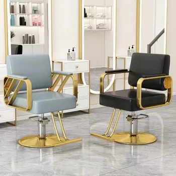 Gold Вращающиеся парикмахерские стулья Профессиональные роскошные офисные педикюрные кресла для парикмахеров Реклайнер Парикмахерская Cadeira Мебель для салона MR50BC