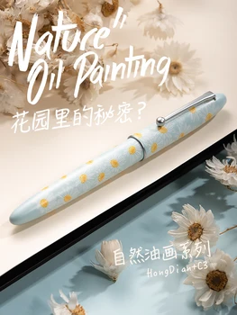 Hongdian C3 Металлическая перьевая ручка с металлической подарочной коробкой Творческая натуральная картина маслом Серия NO.5 NIb EF / F Размер Письменный набор