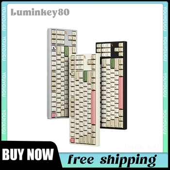 Luminkey80 Механическая прокладка для геймерской клавиатуры Горячая замена 3-режимные колпачки для клавиш PBT Беспроводная клавиатура RGB с подсветкой Настроить игровую клавиатуру