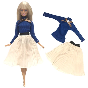 NK One Set Кукольное платье Топ Модные наряды Юбка Одежда ручной работы для Барби Кукла Аксессуары Подарок Детские игрушки