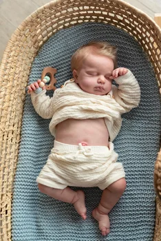 NPK 19 дюймов Новорожденная кукла для новорожденных в полный рост ручной работы Реалистичная Возрожденная спящая лулу с 3D-окрашенной кожей Видимые вены