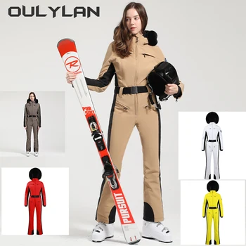 Oulylan 2024 Новый зимний цельный лыжный костюм Утолщенный термокомбинезон Сноуборд Куртка Комбинезоны Облегающий лыжный комплект Ветрозащитный