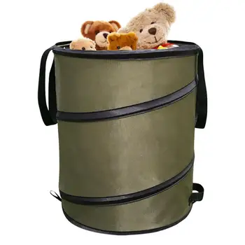 Oxford Тканевый мусорный бак Садовый мусорный бак Всплывающее мусорное ведро Портативный контейнер для мусорных листьев для газона W0