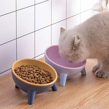 Pet Cat Bowl Pet Water Food Feed Dog Bowls Наклон Нескользящая треугольная подставка Кормушка для кошек Кормушка для кошек Аксессуары для кошек