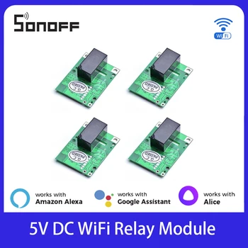 SONOFF Релейный модуль RE5V1C Коммутатор Wi-Fi Smart Switch Беспроводные переключатели 5 В постоянного тока Толчковые/самоблокировочные режимы работы Управление приложением/голосом/локальной сетью