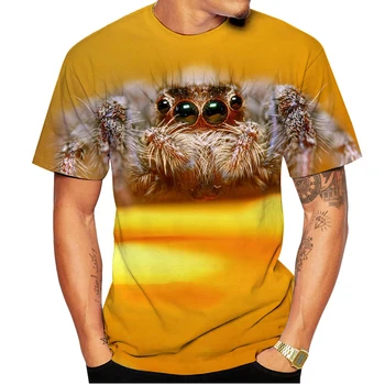 Summer New Fahion 3D Lovely Spider Print Футболка Мужчины / Женщины Повседневная Симпатичная Tarantula Streetwear Футболка с коротким рукавом