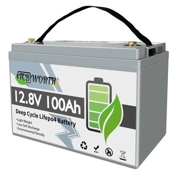 TCBWORTH Аккумуляторная батарея Lifepo4 12 В 100 Ач 120 Ач 200 Ач с глубоким циклом со встроенным BMS для домашнего хранения энергии с BMS