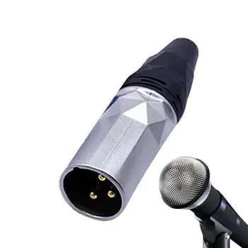 XLR Штекер 3-контактный штекерный разъем Разъем аудиооборудования с хромированным покрытием Профессиональная розетка XLR-F для сверхнизких