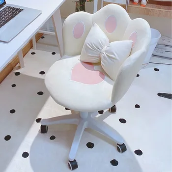белый скандинавский компьютерный стул для спальни Домашний офис Поворотный на 360 ° стол Стул для макияжа Поручень Вращающийся стул Fauteuil Дизайнерская мебель
