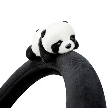 внедорожник Чехол для ремня безопасности Очаровательный набор автомобильных аксессуаров Panda Плюшевый чехол для ремня безопасности Чехол для рулевого колеса Подушка для авто