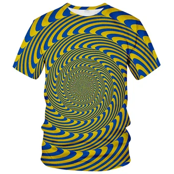 Волшебная оптическая иллюзия Графика для мужской одежды Женская одежда 3D-печать Смешная детская футболка Топы Поп Лето Повседневная С коротким рукавом