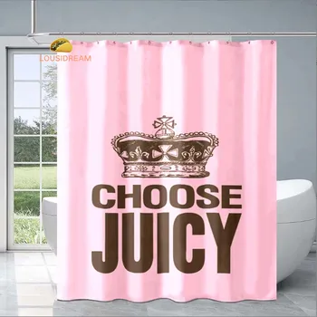 Выберите Juicy Logo Изысканная занавеска для душа Модный декоративный подарок для взрослой детской ванной комнаты Водонепроницаемый и устойчивый к плесени
