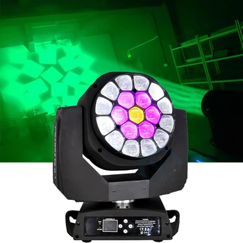 Высококачественный Beam Wash Zoom LED DMX 4in1 RGBW 19x15W Движущаяся головная фара для вечеринки DJ Дискотека Стадион Сцена Концерт