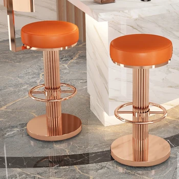 Дизайн ресепшн Высокие кухонные табуреты Обеденные стулья Регулируемые вращающиеся барные стулья Бархатный стул Дизайнерская мебель Silla De Bar HY