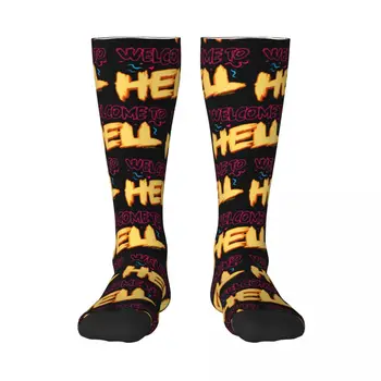 Добро пожаловать, ад 10 Цветные контрастные носки Симпатичный стиль Компрессионные носки Саркастические графические чулки для взрослых