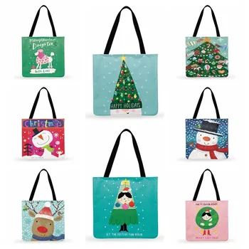 Женская сумка Плечо Складная сумка для покупок Have Yourself Merry A Little Christmas Print Tote Bag для женщин Повседневные пляжные сумки