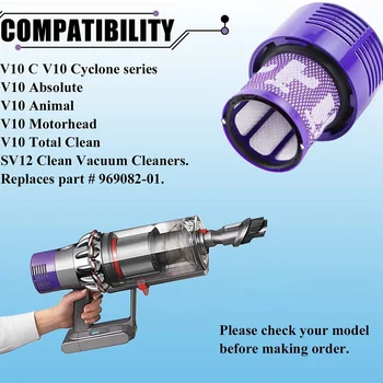 Запасные части HEPA-фильтра для аксессуаров пылесоса Dyson V10 по сравнению с запчастью 969082-01