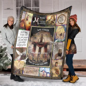 Иисус Христос Одеяло Церковь Мария Христианская религиозная вера Одеяло Священное Писание Вдохновляющие подарки Мягкое уютное плюшевое одеяло