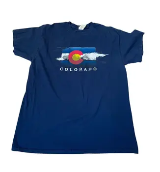 Колорадо Рубашка Взрослый Большой Синий Путешествия Графический Короткий Рукав Пункт назначения Длинные рукава