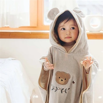  Корея Детское полотенце с капюшоном с животным дизайном Ультрамягкое толстое хлопковое полотенце Прямая поставка