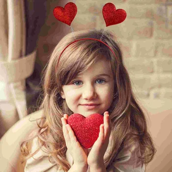  Любовные аксессуары для костюмов Красное сердце Повязка на голову Сердце Повязка на голову Прополка Сердце Повязка на голову Объемные застежки для волос в форме сердца для девочек