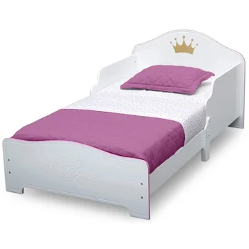 Мебель для малышей Princess Crown Деревянная кровать для малышей, Greenguard Gold Certified, белый/розовый