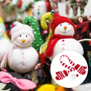 Мини Вязаная Шапка Снеговик Шапки Декоративные Вязаные И Шарфы Компактные Рождественские Декоры Шарфы