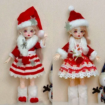 Модная рождественская тематическая одежда 30 см Кукольный наряд 1/6 BJD Кукла Замена Одежда Дети Девочки Игрушки Подарки Рождественские подарки