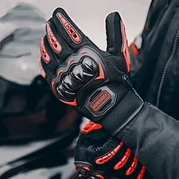Мотоциклетные перчатки Дышащий сенсорный экран с полным пальцем Гоночные перчатки На открытом воздухе Спортивная защита Езда Кросс Грязь Велосипедные перчатки