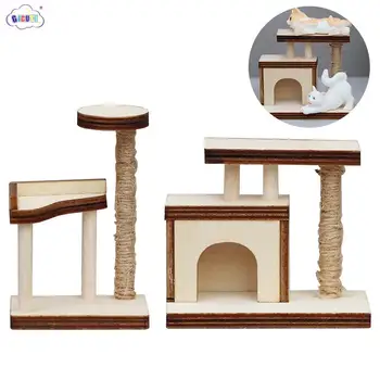 Новый 1:6 1:12 Кукольный домик Миниатюрная деревянная кошка Скалолазная рама Модель Мебель для домашних животных Домашний декор Игрушка Кукла Аксессуары для дома