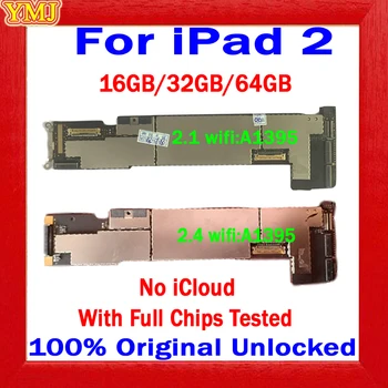 Оригинальная разблокированная чистая материнская плата ICloud для IPAD 2 Материнская плата A1935 Wi-Fi Version&A1396/A1397 Версия 3G Логическая плата 16G/32G/64