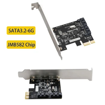 Плата расширения PCI-E SATA Riser Card 6 Гбит/с PCI-E Sata Адаптер для настольного преобразователя PCIe Контроллер карты PCI E SATA Чип JMB582