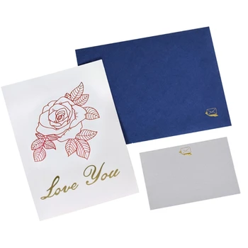 Поздравительная открытка ко Дню святого Валентина 3D Роза Подарочная коробка Цветочная подарочная карта для празднования любви Памятный момент для подруги