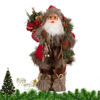 Рождество Большие куклы Санта-Клауса Украшения Стоячая Санта-Клаус Фигурка Кукла Рождественская елка Украшения Крыльцо Фигурка Декор