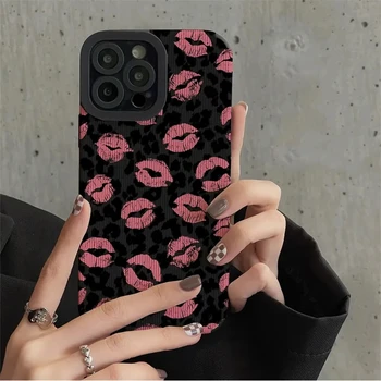Роскошный модный розовый кожаный чехол для телефона для iPhone 15 Pro Max 14 13 12 11 X XR XS 7 8 Plus Силиконовый чехол с леопардовым принтом